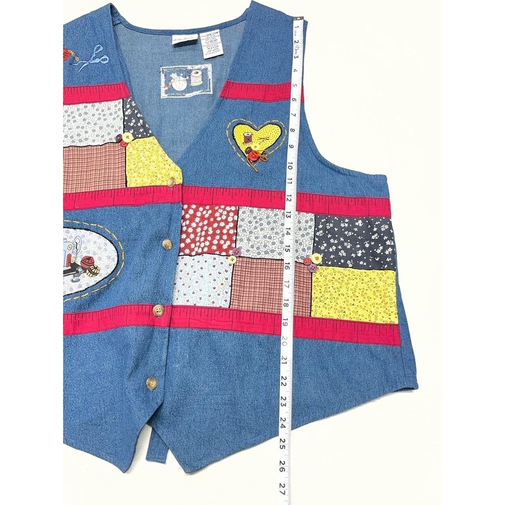 Vintage Bobbie Brooks Woman Cotton Sewing Cottage Granny Core Vest‎ 18W 20W - Picture 8 of 8